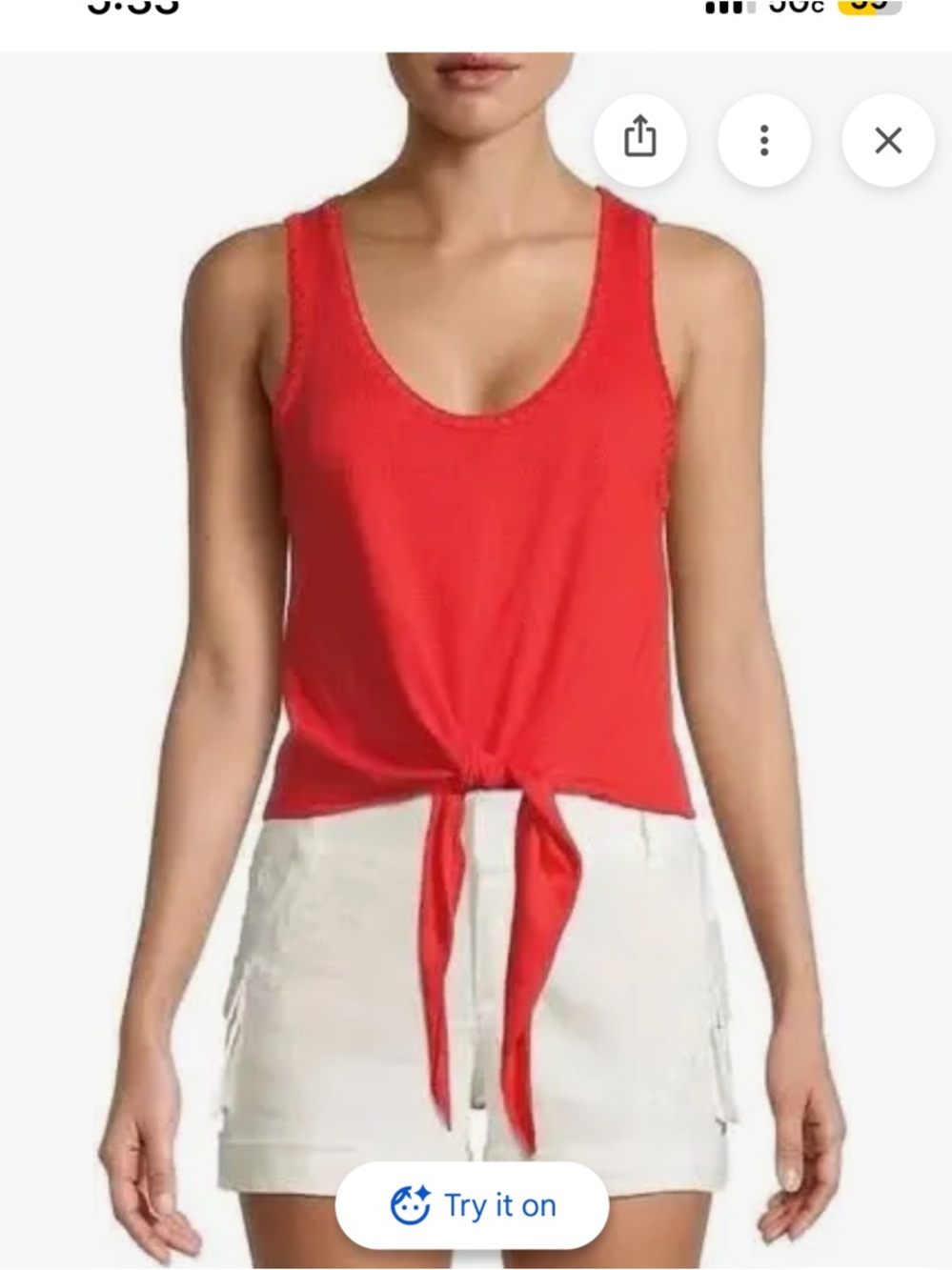 alice + olivia jacinda Red Tie-Front Tank Top